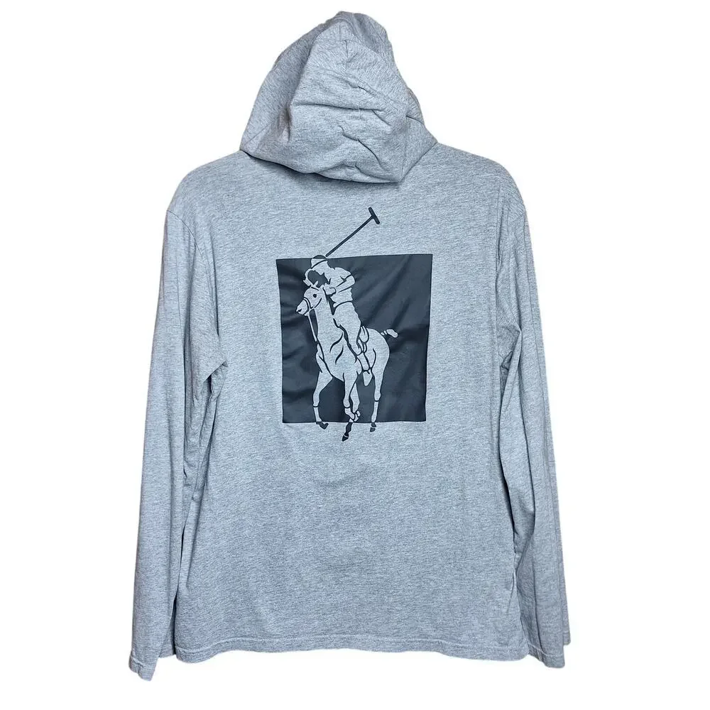 Polo Ralph Lauren Big Pony hooded long-sleeve T-shirt front & back logo graphic
